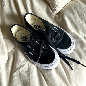Black Leather Vans Originals